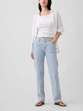 GAP Railroad Stripe Straight Leg Ankle Jeans Size 32R